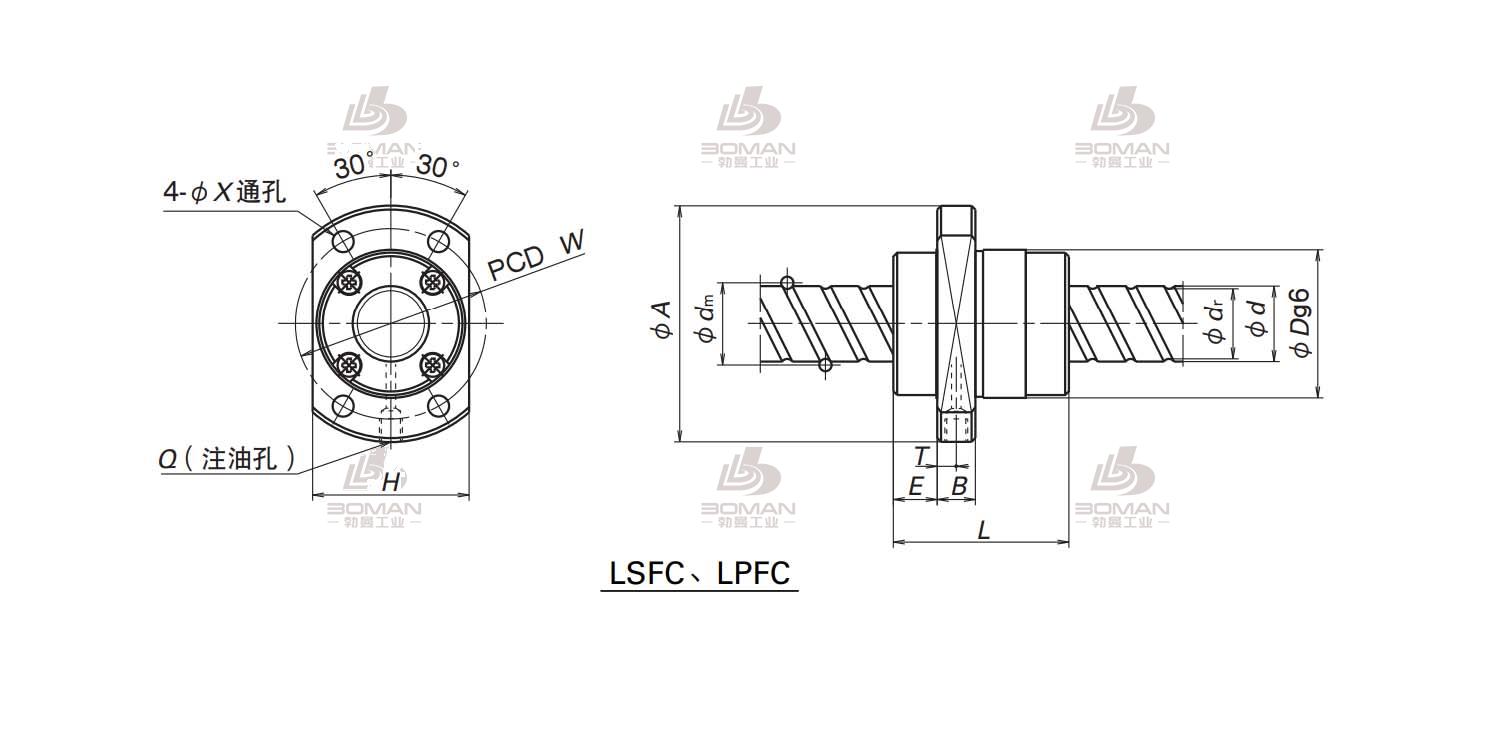 LSFC5050-3-LPFC滚珠丝杠