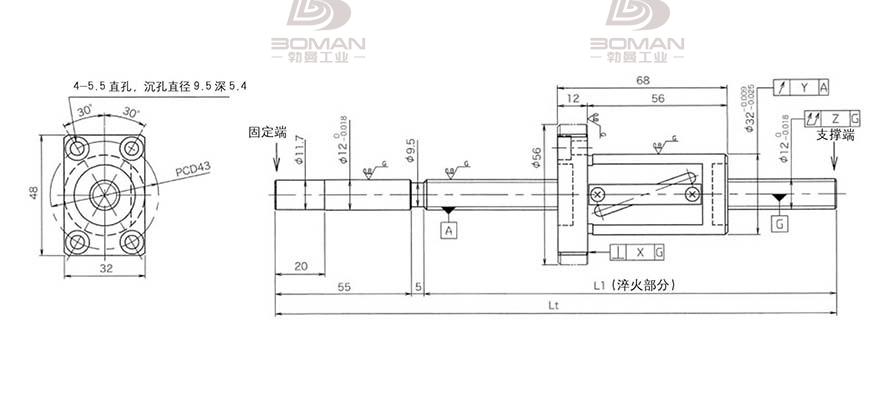 KURODA GG1220AS-BALR-0900A 黑田标准滚珠丝杠型号