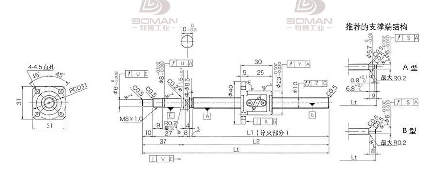 KURODA GP1002DS-EAFR-0320B-C3S 黑田丝杆上海代理商