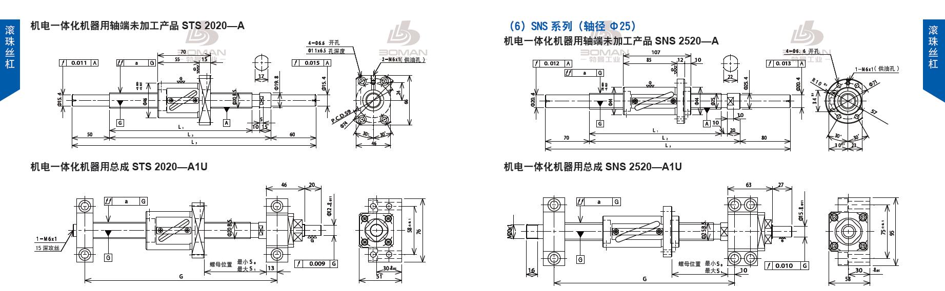 TSUBAKI STS2020-620C5-A1U tsubaki滚珠丝杆